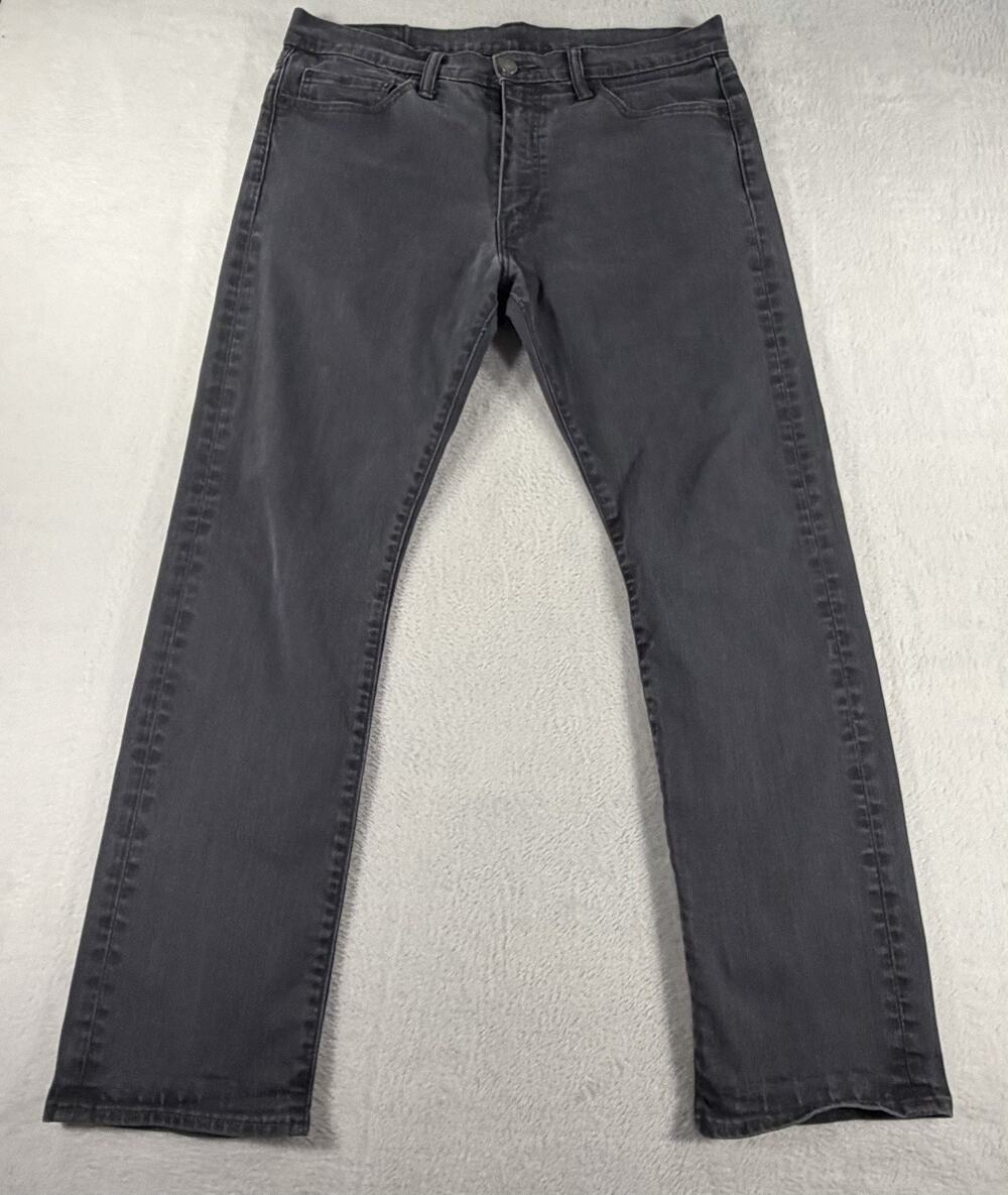 Levi’s 513 Slim Straight Denim Jeans Dark Gray Men Size 36 x 32